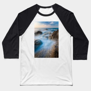 Waves and rocks long exposure Baseball T-Shirt